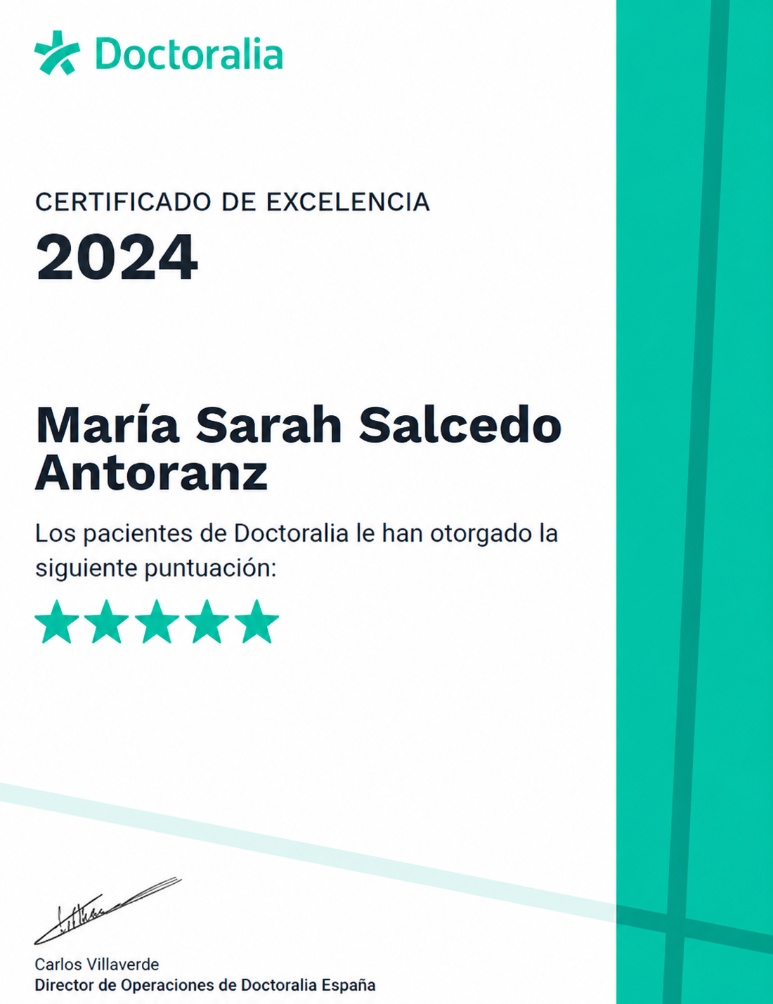 Certificado Excelencia Doctoralia 2024